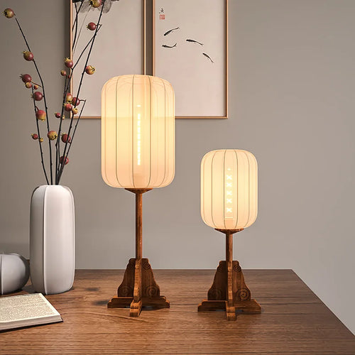Vintage style wooden and copper floor lamp for hotel and restaurant - vue 3 sur 9
