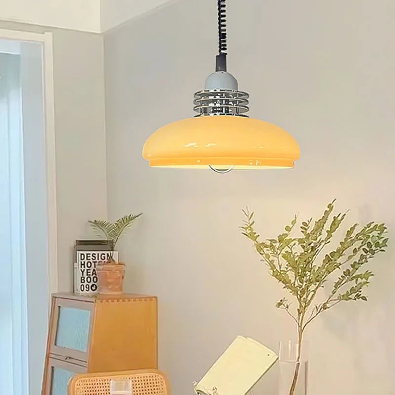 Nordic retractable Bauhaus style glass pendant light for bar and restaurant