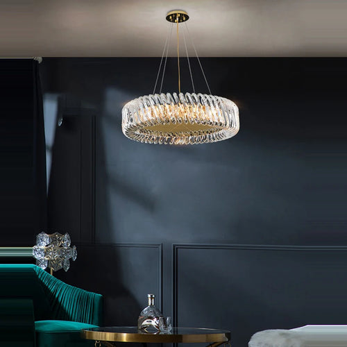 Art deco crystal glass dimmable chandelier 2024 trend - vue 4 sur 17