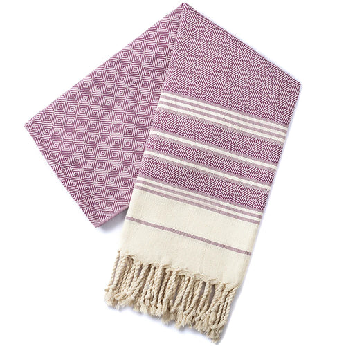 Cotton jacquard diamond-pattern beach towel quick dry sport 100x180 cm