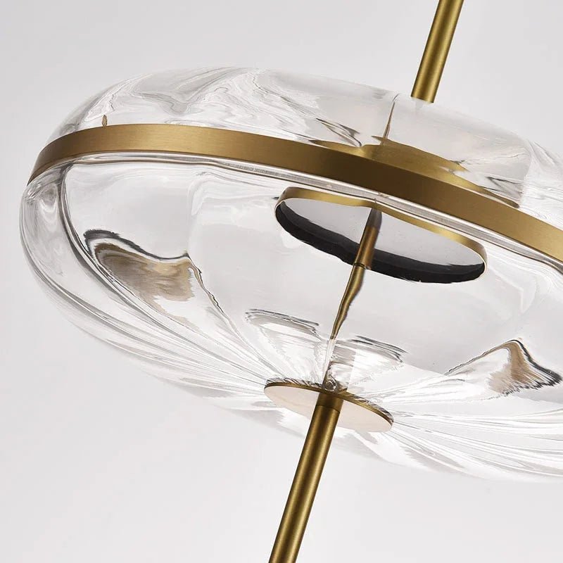 suspension luxe design post-moderne en verre ondulé pour intérieur loft - vue 4 sur 6