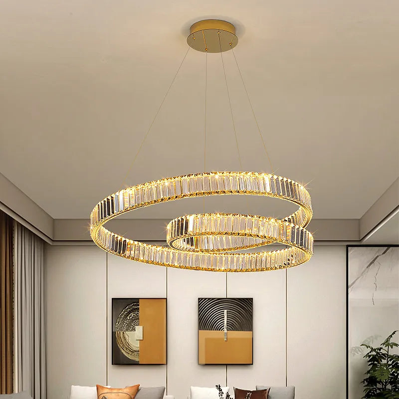 Luxury crystal LED chandelier pendant light