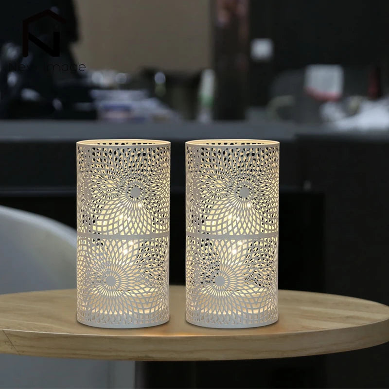 set of 2 modern cylindrical lamps for decoration and interior lighting - vue 3 sur 7