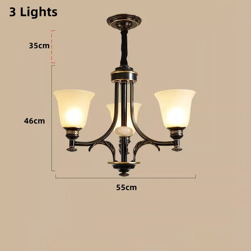 Luxury Nordic copper chandelier in vintage industrial style