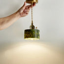 Natural jade pendant light French retro style for elegant interiors