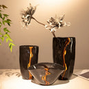 crackle glass vase for decorative flower arrangement