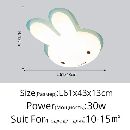 Nordic design LED bunny ceiling light decorative indoor fixture - vue 11 sur 18