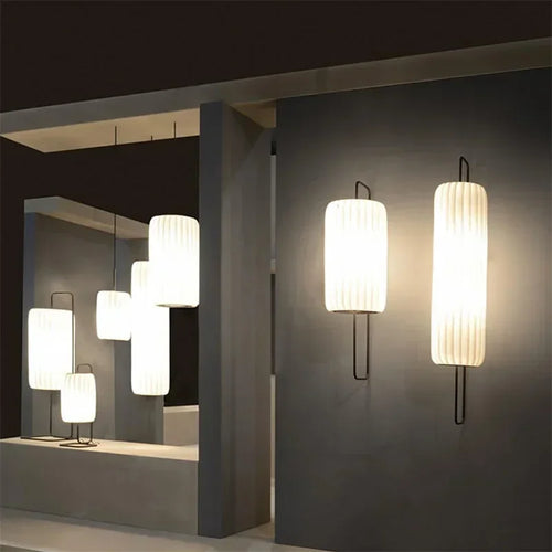 Japanese fabric pendant light modern minimalist artistic luminaire - vue 7 sur 9