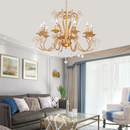 Retro industrial wrought iron chandelier for bar or restaurant