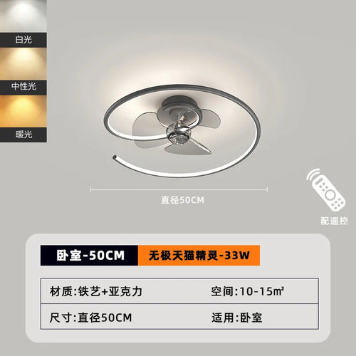 Modern LED ceiling light with energy-saving lighting and remote control - vue 12 sur 16