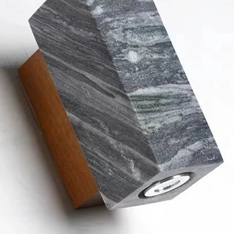 Marble and wood art deco wall light for elegant interiors - vue 5 sur 10