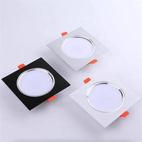 Ultra-slim square dimmable LED spotlight with integrated SMD5730 chip - vue 2 sur 5