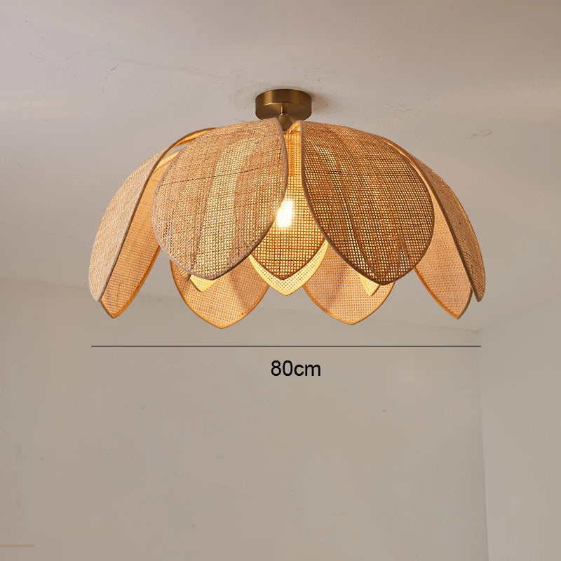 Japanese rattan petal pendant light - vue 11 sur 12