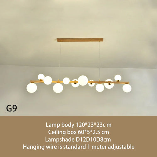 Glass shade chandelier pendant light for home decor