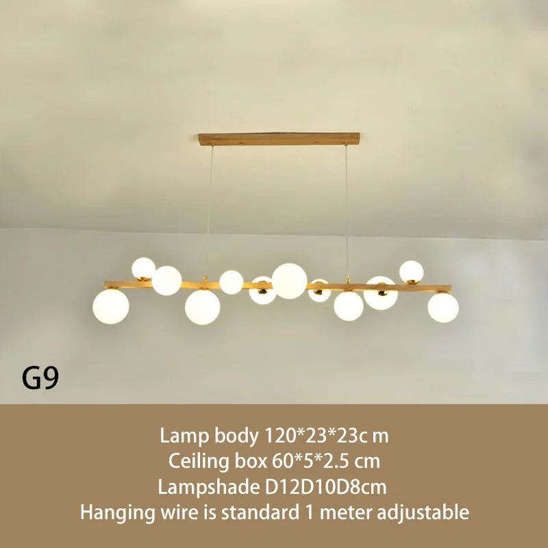 Glass shade chandelier pendant light for home decor
