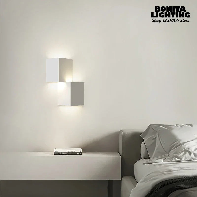 acrylic wall light modern geometric cube sculpture