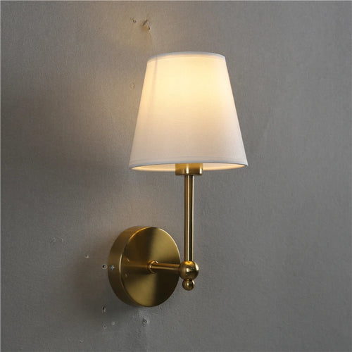 American retro black and gold linen wall light - vue 2 sur 8
