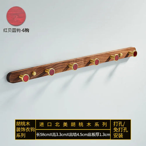 creative walnut wood hook for wall organization - vue 13 sur 26