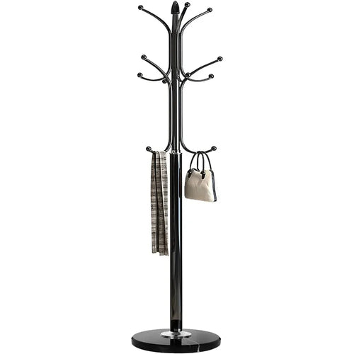 Metal Coat Rack Stand with Natural Marble Base, Free Standing Hall Tree with 12 Hooks for Hanging Scarf, Bag, Jacket - vue 2 sur 9