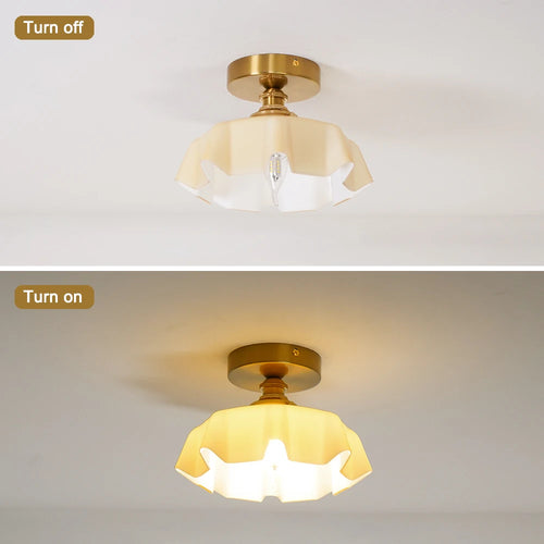 Coloured glass flower pendant light - vue 7 sur 16
