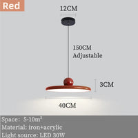 Retro medieval Bauhaus UFO pendant light for restaurant, living room, study, creative LED interior chandelier