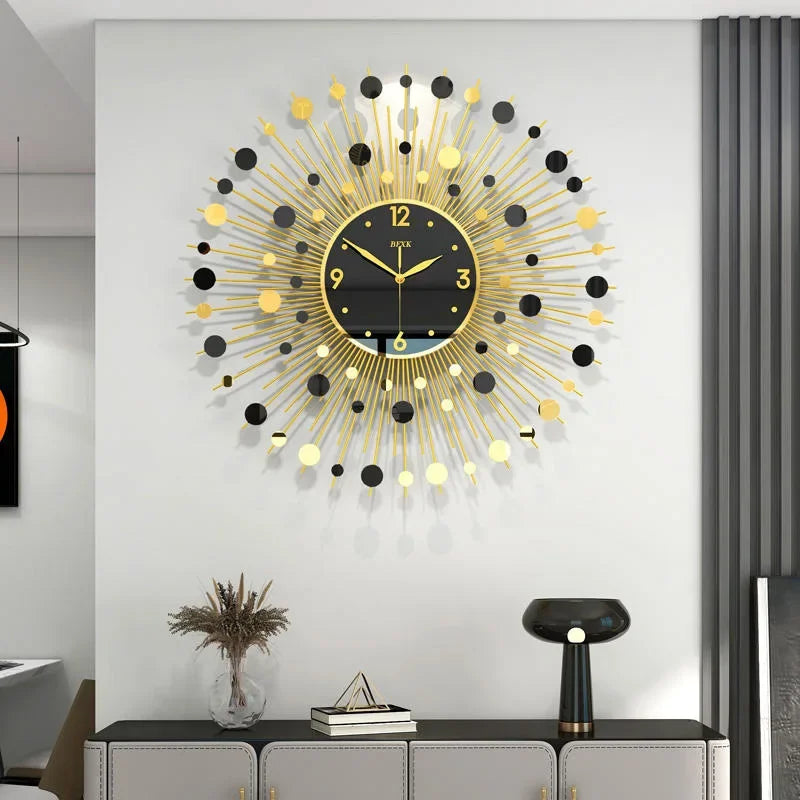 luxury creative design silent wall clock for modern decoration - vue 4 sur 8