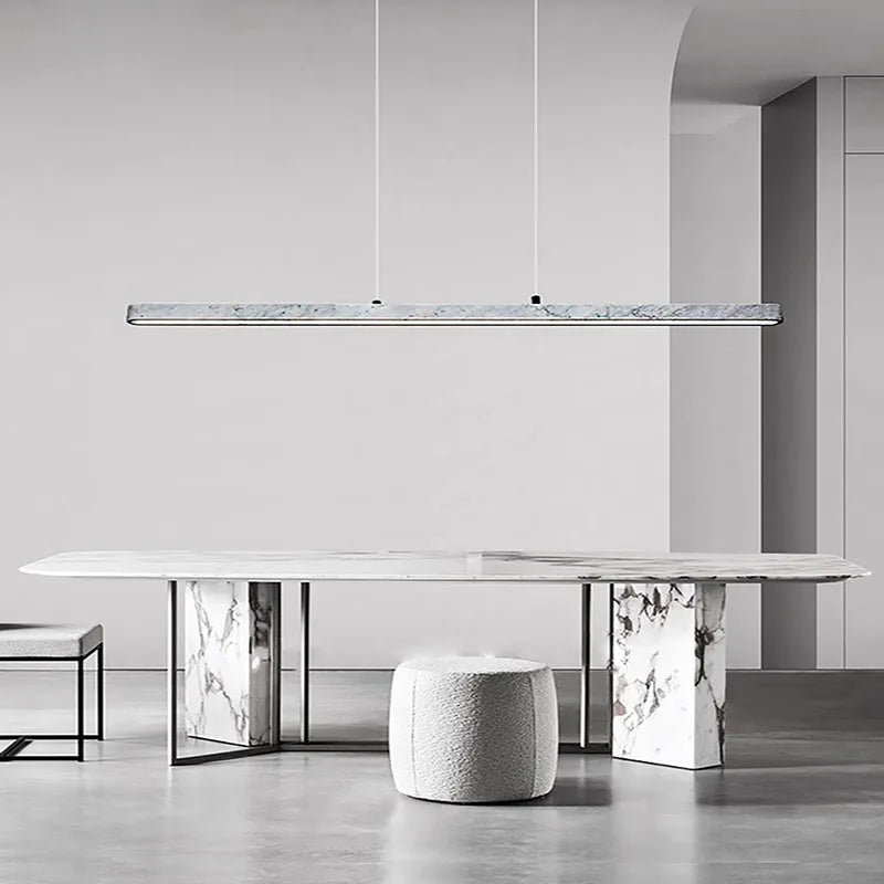 Solid marble LED chandelier with dimmer - vue 3 sur 11