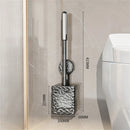 Suction cup glacier pattern toilet brush with long handle and wall mount