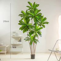 Artificial potted tree green interior decor Brazilian wood