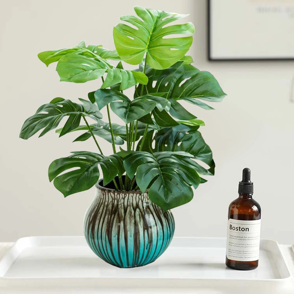 Artificial monstera plant tropical branch for indoor and outdoor decoration