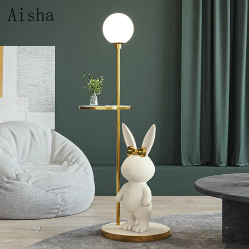 Nordic rabbit floor lamp for children's room - vue 3 sur 11