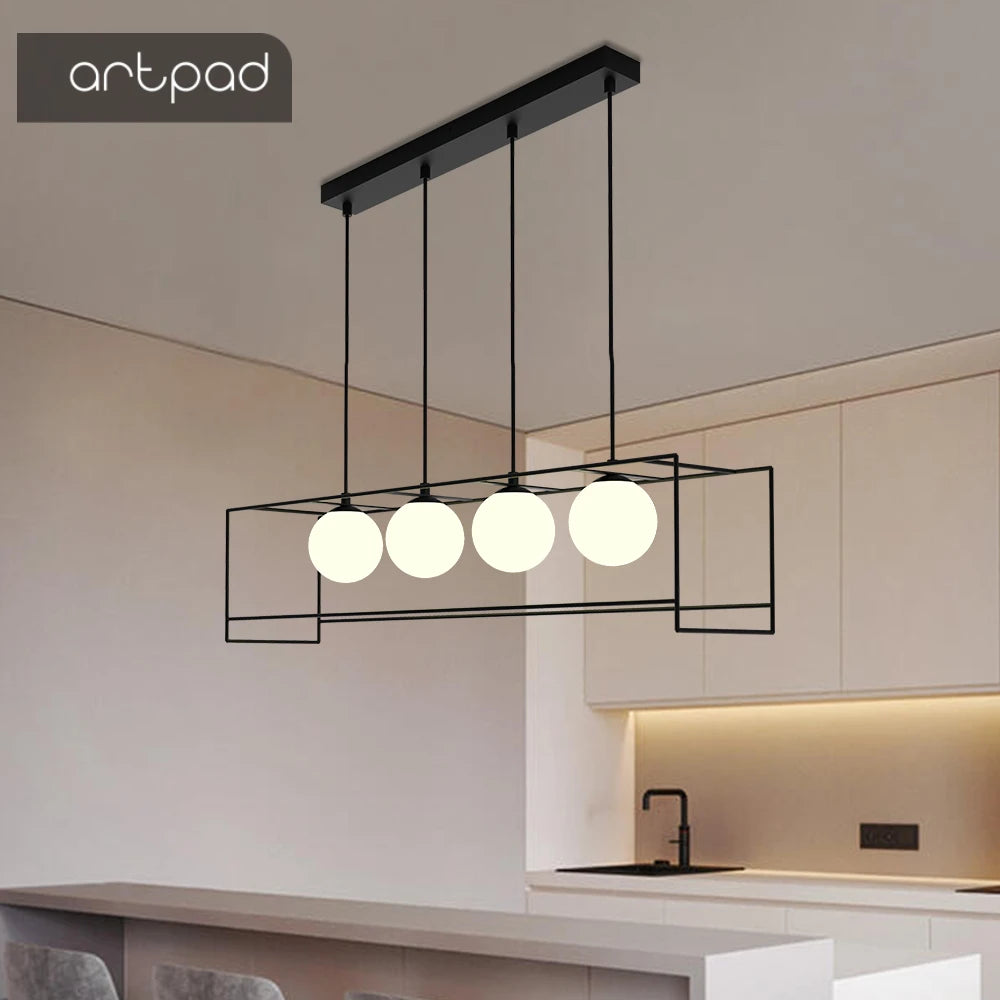 Modern pendant light with adjustable cable and LED bulb
