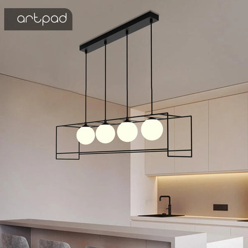 Modern pendant light with adjustable cable and LED bulb