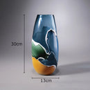 wavy glass vase for modern floral decoration