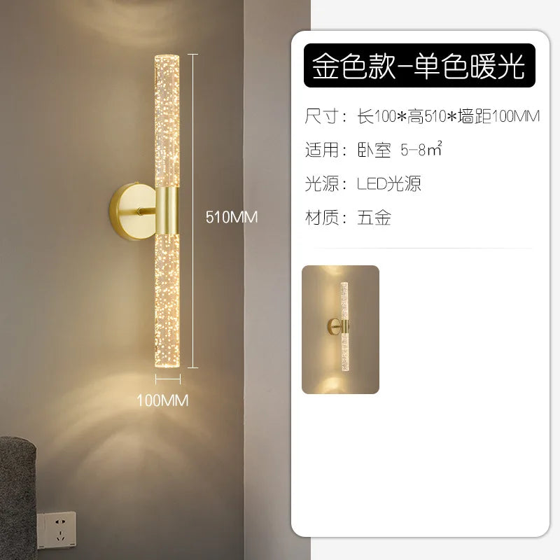 Modern double head LED crystal bubble wall light - vue 5 sur 10