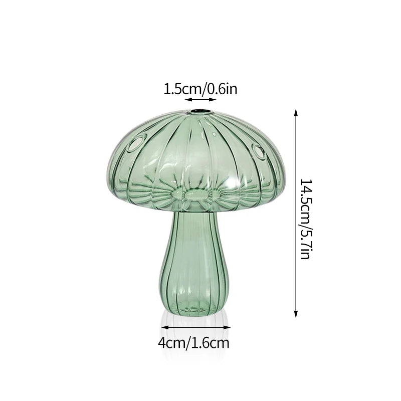 Glass mushroom candlestick for table decoration and vase - vue 14 sur 14