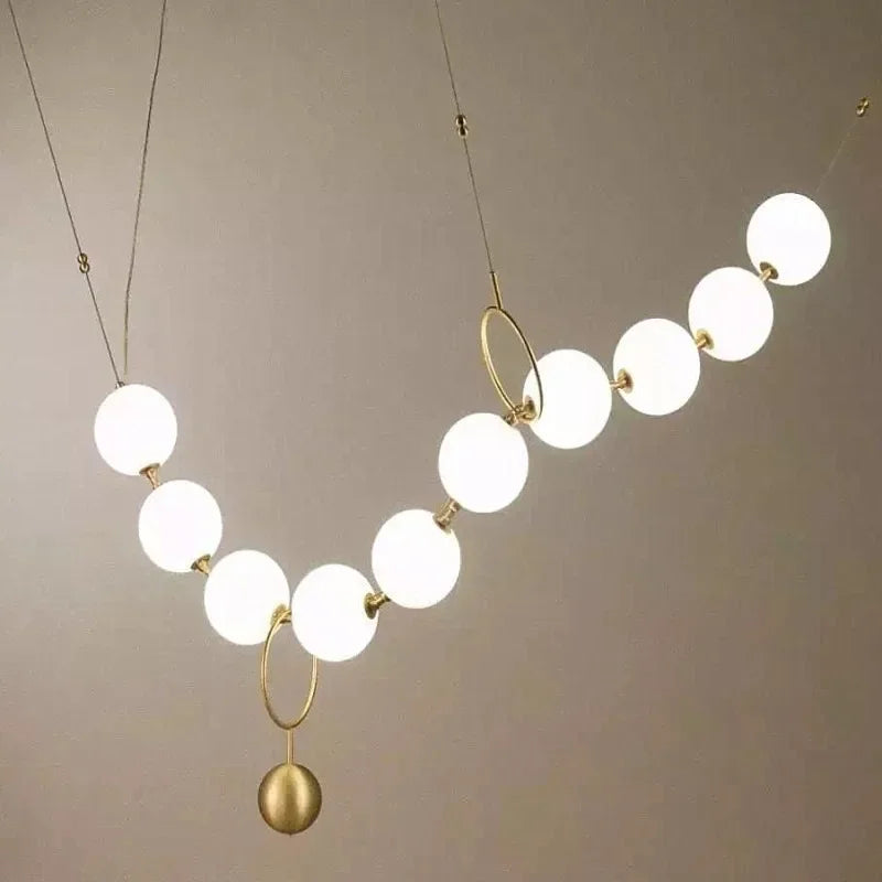 Modern designer glass pendant light with LED lighting