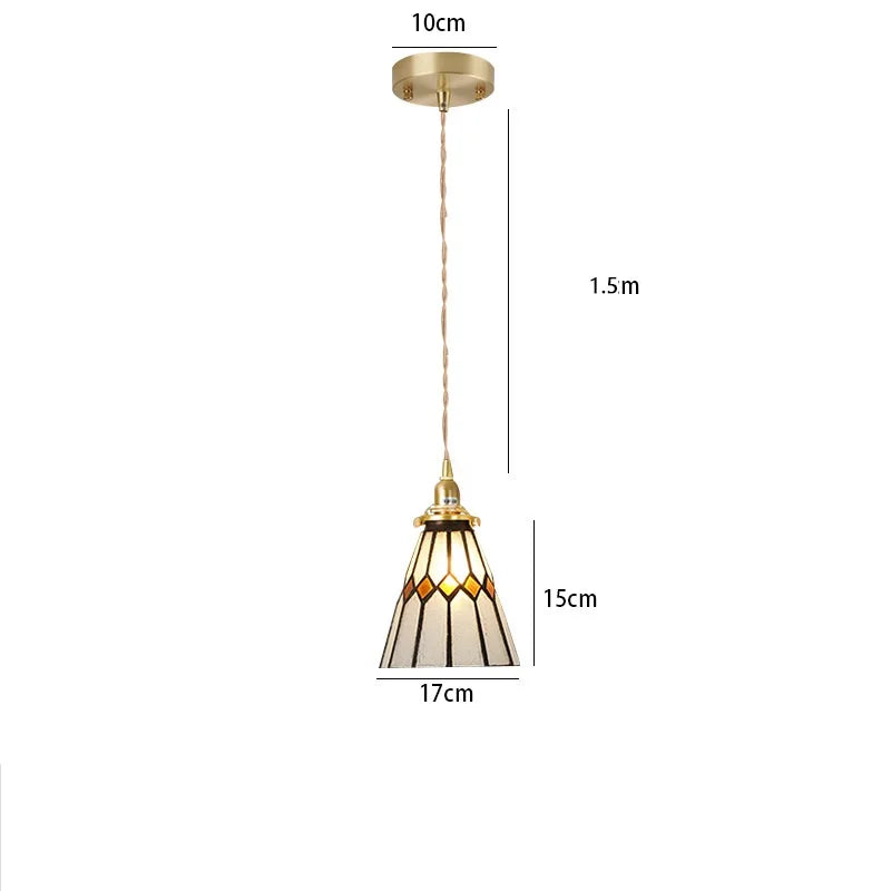 Nordic style stained glass pendant light for industrial lighting - vue 11 sur 18