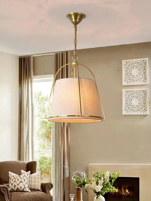 Minimalist fabric chandelier for restaurant and bar - vue 4 sur 7
