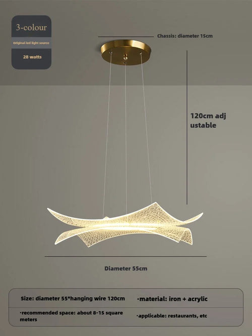 Creative luxury acrylic chandelier with decorative LED lighting - vue 9 sur 8