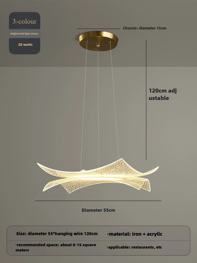 Creative luxury acrylic chandelier with decorative LED lighting - vue 8 sur 8