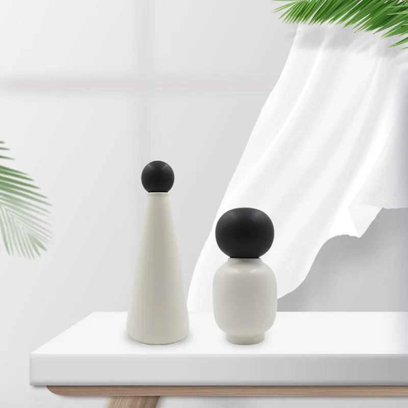 Nordic glazed ceramic vase modern geometric decoration