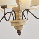 Vintage wooden pendant chandelier with LED lighting for bar, café or kitchen