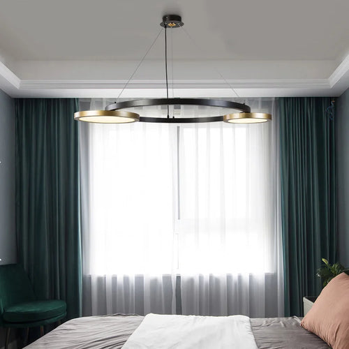 Modern stainless steel LED strip pendant light for interiors - vue 7 sur 8