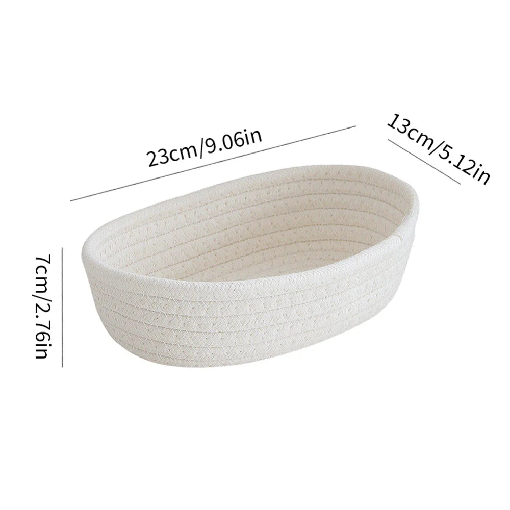 Oval cotton rope baskets for storage and organization - vue 17 sur 18