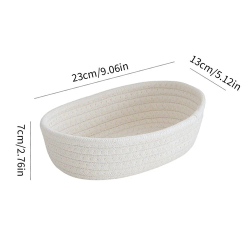 Oval cotton rope baskets for storage and organization - vue 17 sur 18