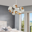 Art deco style LED cube pendant light, assorted colours, seasonal