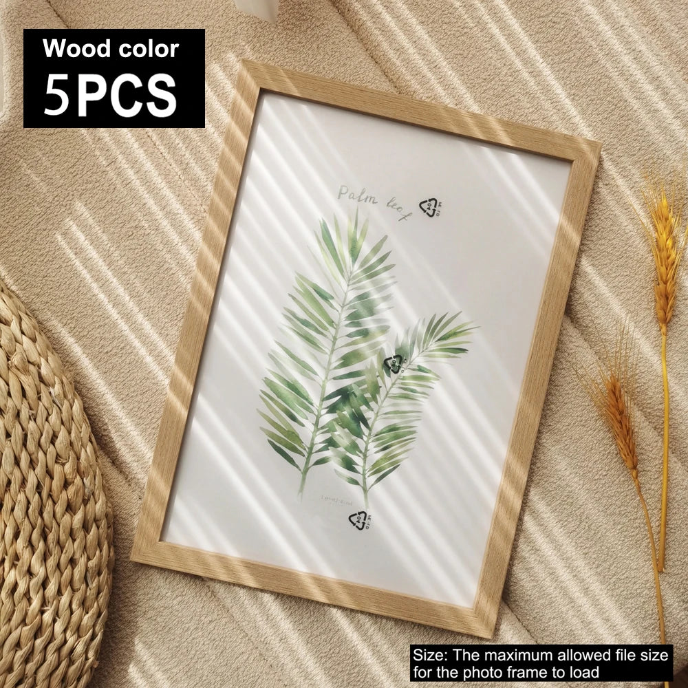 Set of 5 wooden photo frames for wall decorations - vue 5 sur 7