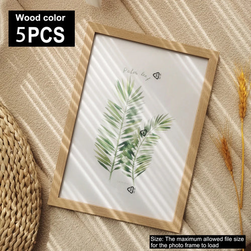 Set of 5 wooden photo frames for wall decorations - vue 6 sur 7