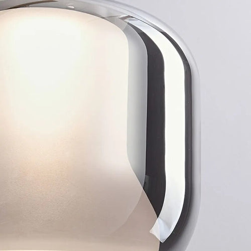 Modern smoked glass three-head LED pendant light - vue 6 sur 11